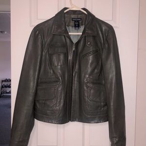 Vintage Genuine leather sz12 crop jacket 6 pockets